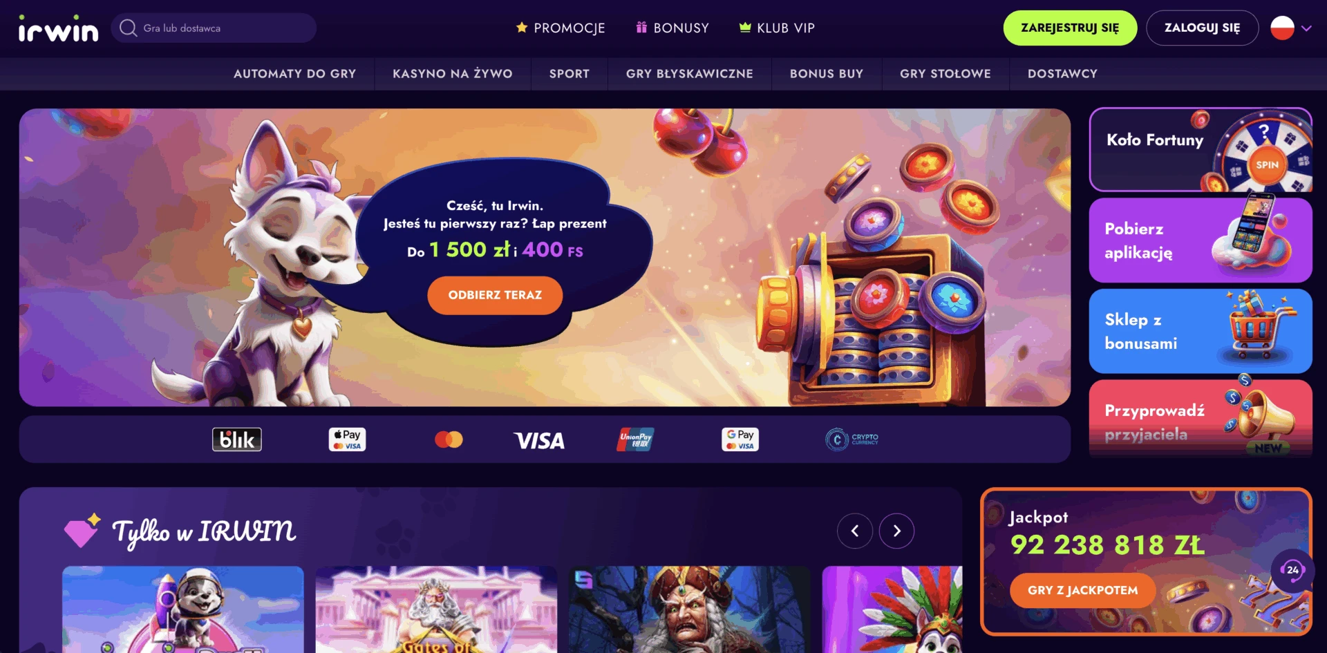 irwin casino gaming app: recenzja dla graczy z Polski